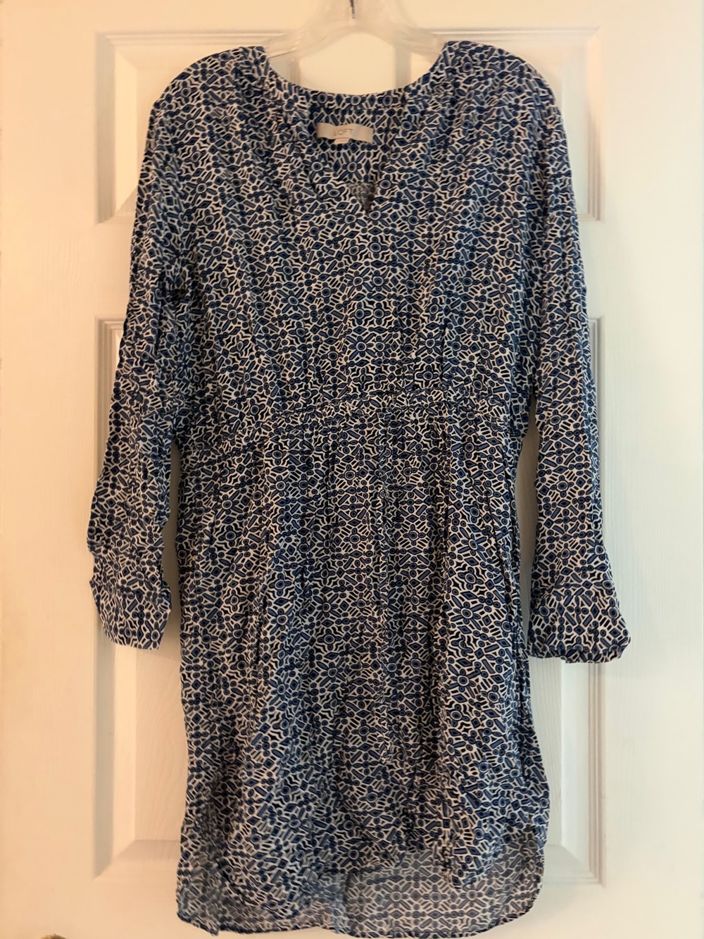 LOFT blue and white dress